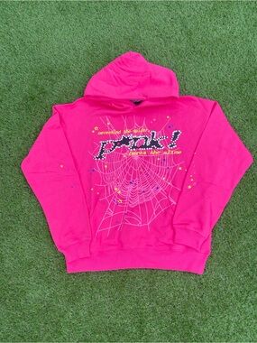 Hot Pink Graphic Spider Hoodie